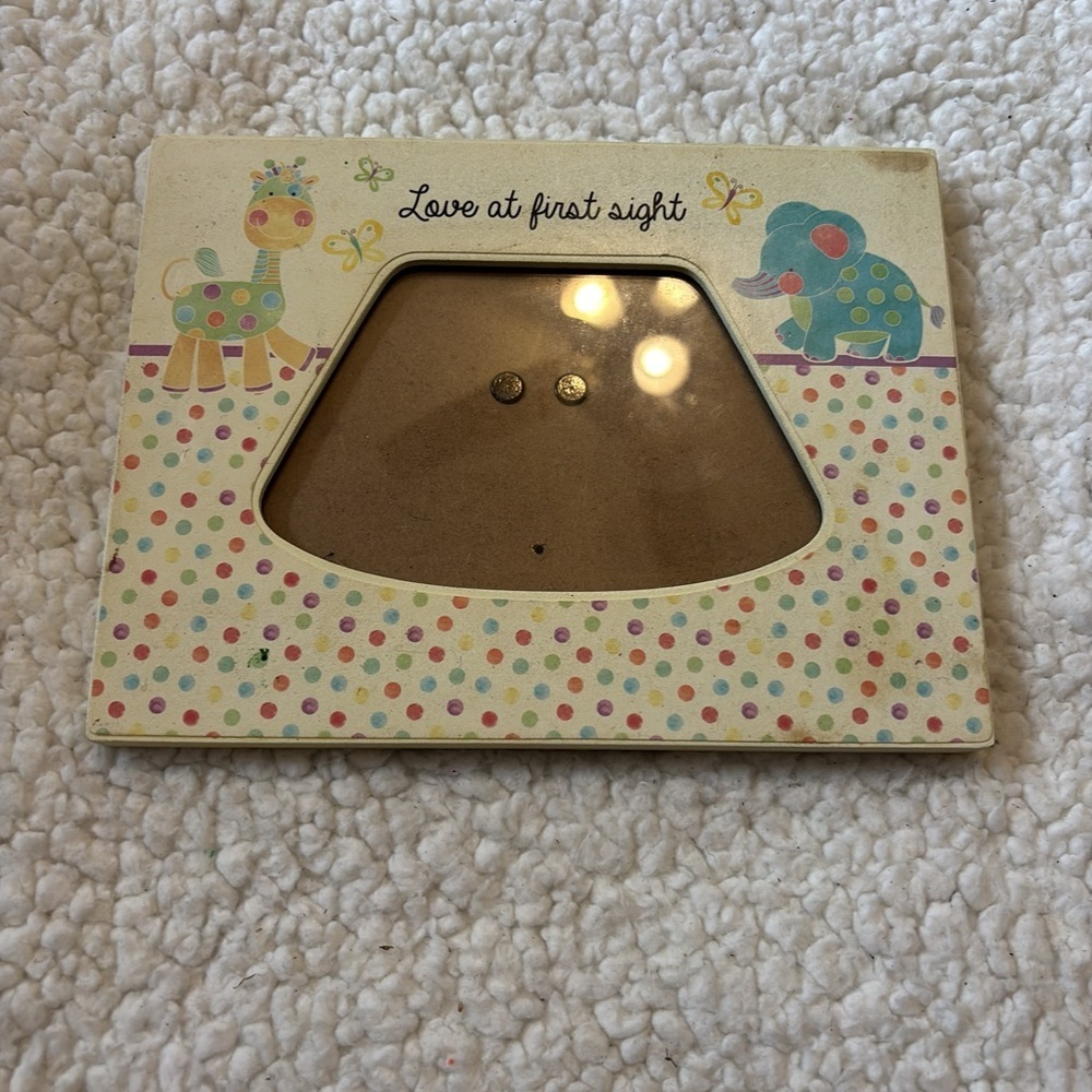 Love at First Sight Polka Dot Picture Frame for sonogram picture